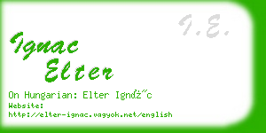 ignac elter business card